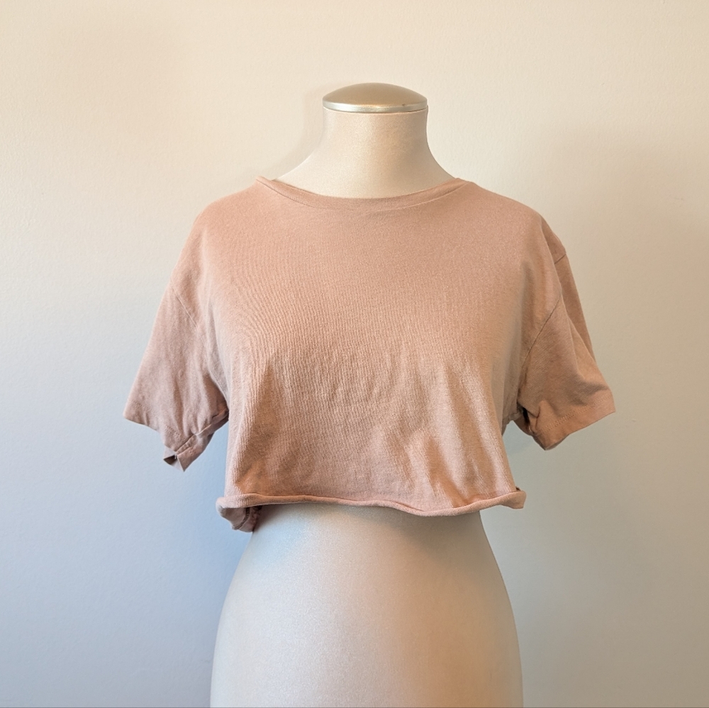 100% Cotton Mauve Crop Top T-shirt
